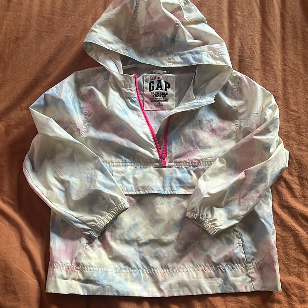 Spring Gap girls S packable anorak tie dye pastel